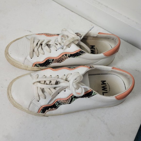 Madewell Sidewalk Low-Top Sneakers Snake Embossed Leather: Wave Edition 8 - Picture 12 of 13
